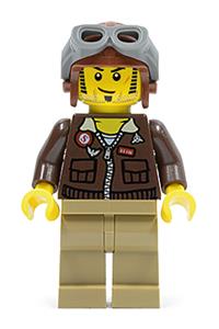 Jake Raines Minifigure - Jake Raines in aviator jacket and aviator cap - pha001