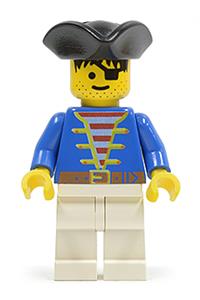 Pirate with Blue Jacket White Legs, Black Pirate Triangle Hat pi006