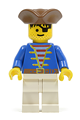 Pirate with Blue Jacket, White Legs, Brown Pirate Triangle Hat - pi009
