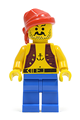 Pirate with Anchor Dark Purple Vest, Blue Legs, Red Bandana - pi013