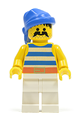 Pirate with a blue/white stripes shirt, white legs, and a blue bandana - pi019