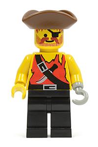 Pirate Jake the Snake Blake - Pirate with Shirt with Knife, Black Legs, Brown Pirate Triangle Hat - pi024
