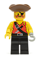 Pirate with Shirt with Knife, Black Legs, Brown Pirate Triangle Hat - pi024