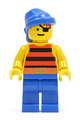 Pirate with red/black stripes shirt, blue legs, and a blue bandana - pi028