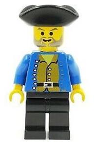 Pirate Black Jack Hawkins - Pirate wearing a brown shirt and black legs with a black pirate triangle hat - pi033