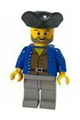 Pirate with Brown Shirt, Light Gray Legs, Black Pirate Triangle Hat - pi035