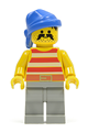 Pirate wearing a red and white striped shirt with light gray legs and a blue bandana - pi041