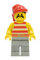 Pirate wearing a red and white stripes shirt with light gray legs and a red bandana - pi044