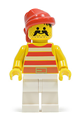 Pirate wearing a red and white stripes shirt, with white legs and a red bandana - pi045