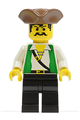 Pirate with Green Vest, Black Legs, Brown Pirate Triangle Hat - pi048