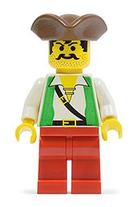Pirate with Green Vest, Red Legs, Brown Pirate Triangle Hat pi049