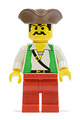 Pirate with Green Vest, Red Legs, Brown Pirate Triangle Hat - pi049