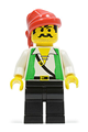 Pirate with Green Vest, Black Legs, Red Bandana - pi051