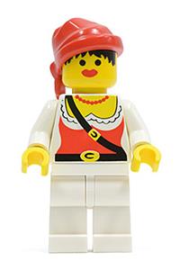 Pirate Female Minifigure - Female pirate with white legs and red bandana - pi058