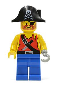 Pirate with Shirt with Knife, Blue Legs, Black Pirate Hat with Skull pi075