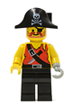 Pirate with Shirt with Knife, Black Legs, Black Pirate Hat with Skull - pi078