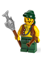 Pirate with Vest and Anchor Tattoo, Dark Green Legs, Dark Green Bandana, Brown Moustache - pi095