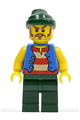 Pirate with Blue Vest, Dark Green Legs, Dark Green Bandana, Long Brown Moustache - pi099
