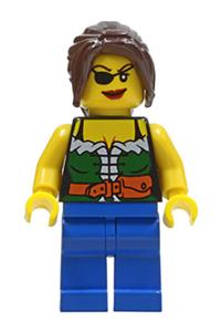Pirate Female Minifigure - Female pirate with blue legs - pi101
