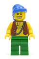 Pirate with Vest and Anchor Tattoo, Green Legs, Blue Bandana, Gold Tooth - pi107