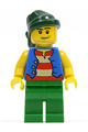 Pirate with Blue Vest, Green Legs, Dark Green Bandana, Smirk and Stubble Beard - pi108