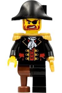 Captain Brickbeard Minifigure - Captain Brickbeard with plain bicorne hat - pi116