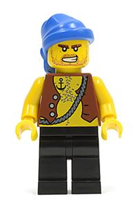 Pirate Vest and Anchor Tattoo, Black Legs, Blue Bandana pi128