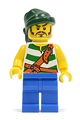 Pirate Green \ White Stripes, Blue Legs, Dark Green Bandana - pi132