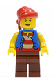 Pirate with Blue Vest, Reddish Brown Legs, Red Bandana - pi137