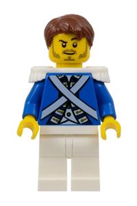 Bluecoat Sergeant Minifigure - Sergeant 2 with bluecoat attire and stubble - pi151