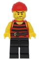 Pirate 6 with Black and Red Stripes, Black Legs, Scar - pi167
