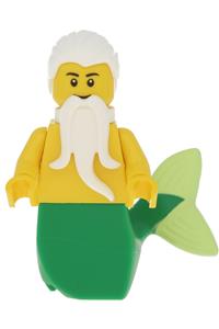 Merman Minifigure - Merman with a green tail - pi183