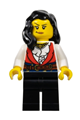 Pirate - Female, Black Legs, Red Vest over White Shirt, Black Hair - pi189