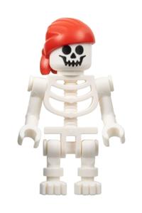 Skeleton - Standard Skull, Bent Arms Vertical Grip, Red Bandana with Double Tail in Back pi195