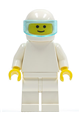 Astronaut with plain white torso, arms, and legs, wearing a white helmet with a trans-light blue visor - pln0010