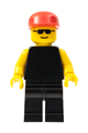 Plain Black Torso with Yellow Arms, Black Legs, Sunglasses, Red Cap - pln005