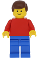 Plain Red Torso with Red Arms, Blue Legs, Brown Male Hair - pln016