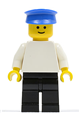 Plain White Torso with White Arms, Black Legs, Blue Hat - pln018