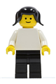 Plain White Torso with White Arms, Black Legs, Black Pigtails Hair - pln019