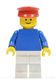 Plain Blue Torso with Blue Arms, White Legs, Red Hat - pln021