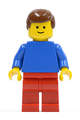 Plain Blue Torso with Blue Arms, Red Legs, Brown Male Hair - pln023