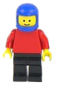 Plain Red Torso with Red Arms, Black Legs, Blue Classic Helmet - pln025