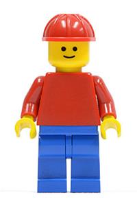 Plain Red Torso with Red Arms, Blue Legs, Red Construction Helmet pln026