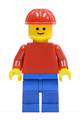 Plain Red Torso with Red Arms, Blue Legs, Red Construction Helmet - pln026