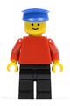 Plain Red Torso with Red Arms, Black Legs, Blue Hat - pln027