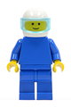 Plain Blue Torso with Blue Arms, Blue Legs, White Helmet, Trans-Light Blue Visor - pln032