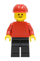 Plain Red Torso with Red Arms, Black Legs, Red Construction Helmet - pln033
