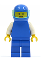 Plain Blue Torso with White Arms, Blue Legs, Blue Helmet, Trans-Light Blue Visor - pln034