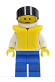 Plain White Torso with White Arms, Blue Legs, White Helmet, Black Visor, Life Jacket - pln036