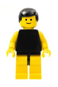 Plain Black Torso with Yellow Arms, Yellow Legs, Black Male Hair pln040